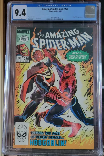Amazing Spider-Man #250 CGC 9.4 NM Hobgoblin Key Issue! Newsstand Edition