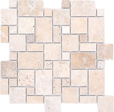 Azulejos de mosaico de piedra natural travertino marfil mate pared suelo cocina baño 40-FP46_b