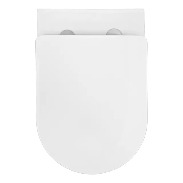 Toilette suspendu sans rebord blanc mat avec siège WC Soft Close salle de bain 2