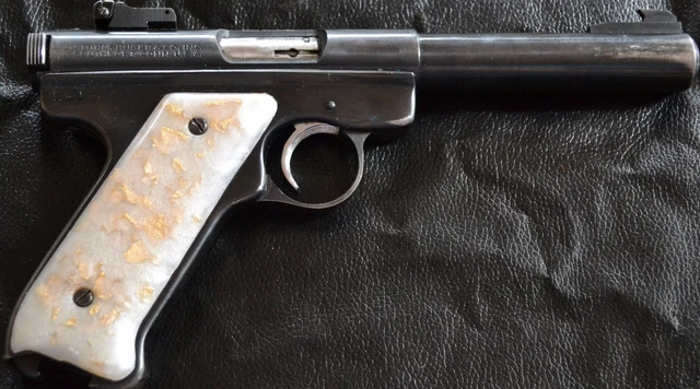 Pearl White With Gold Leaf Plastic Grips For Browning Hi Power EAA Mark II III
