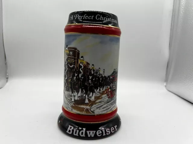 Anheuser Busch Perfect Christmas Budweiser Stein 1992 Holiday Collector Mug