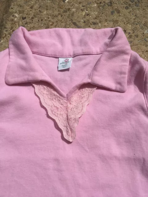 Girls Pretty Pink Cotton Lace Trimmed Top From Adams Age 4 3