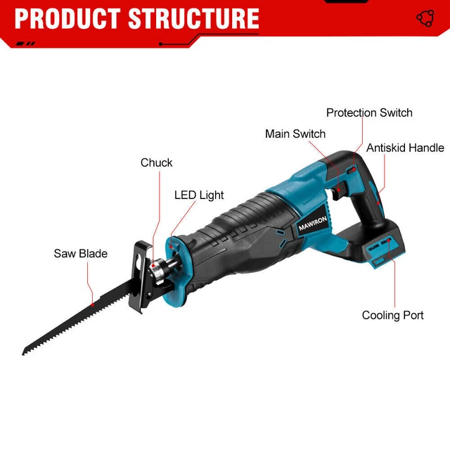 FÜR 18V MAKITA Akku Reciprosäge Elektrisch Säbelsäge Fuchsschwanz