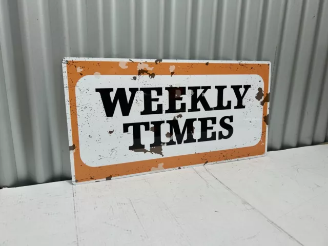 Weekly Times Newspaper Large Metal Sign Country Sun Herald