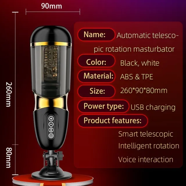 Sextoy Masturbateur Automatique Va Et Vient Rotatif Télescopique Ventouse Cup 2