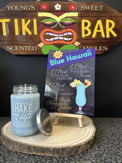 Tiki Bar blau Hawaii Kokosnuss Soja Cocktail Shake It Up Kerze wunderschön duftend