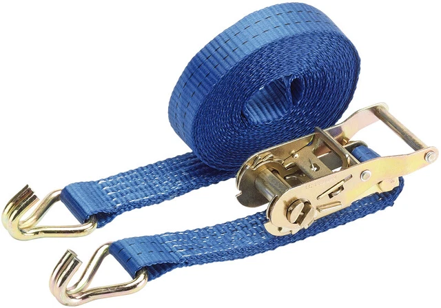 Sangles à Cliquet INTAKO 6m 35mm - Lot De 2 - Capacité 2000kg - Crochet Sécurité - Pour Transport Et Arrimage