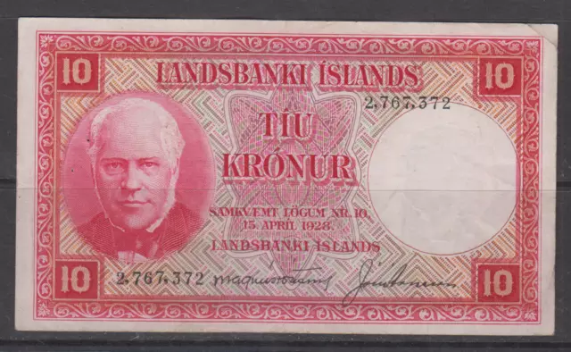 Iceland 10 Kronur 1928 Banknote P33 as shown