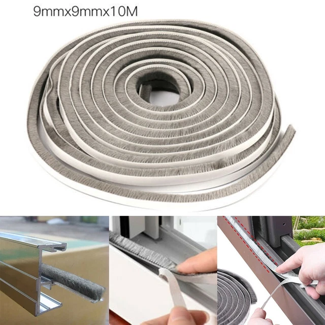 Bande d'étanchéité bande météo 9 mm x 9 mm x 10 m accessoires velours de re