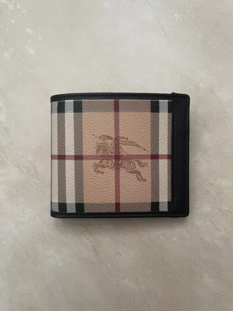 Authentic Burberry Horseferry Check Leather Bi-fold wallet Men