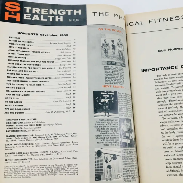 Strength & Health Magazine November 1965 Randy Watson, Lois Greene No Label 2