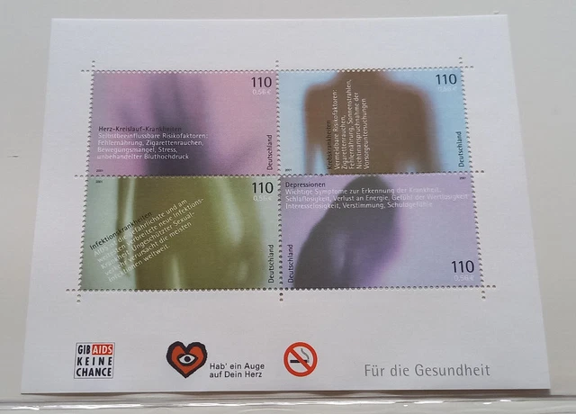 Briefmarken BRD 2002 postfrisch MiNr. Block 54  "Für die Gesundheit"