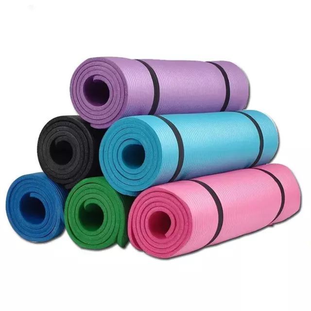 Yoga Mat 15mm Thick Durable Non Slip For Gym Exercise Fitness Pilates Workout