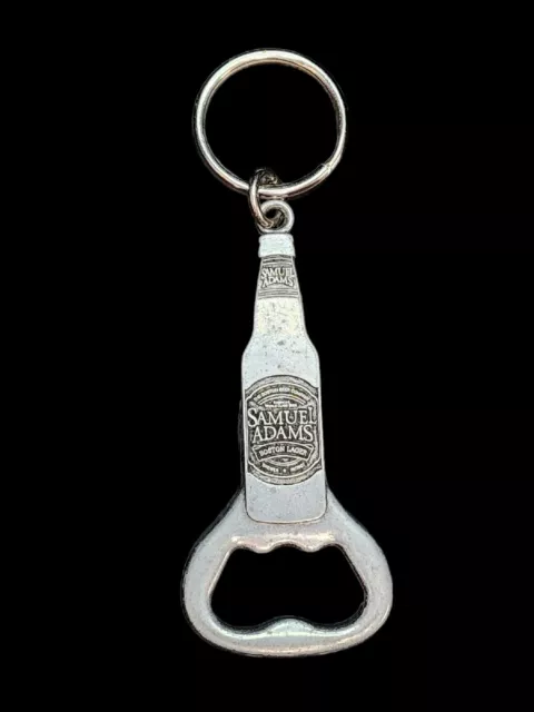 Pewter Samuel Adams Light Boston Beer Bottle Opener Key Chain Heavy Nice !! Gc