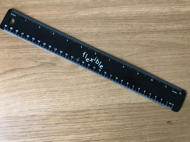 FLEXI WHITE RULER 30cm 12 Inch Long Ruler (Bendy, Flexible, Shatterproof)