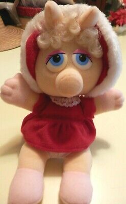 Miss Piggy 1987 Henson Baby Plush Toy Red Dress 30 Years Old Stuffed Collectible