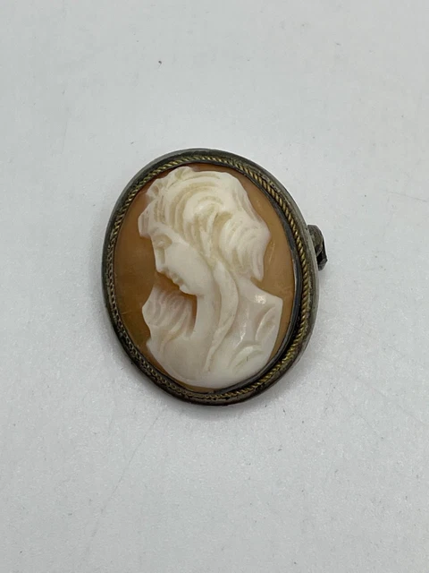Jolie petite broche ancienne décor de Colombes et leurs nids