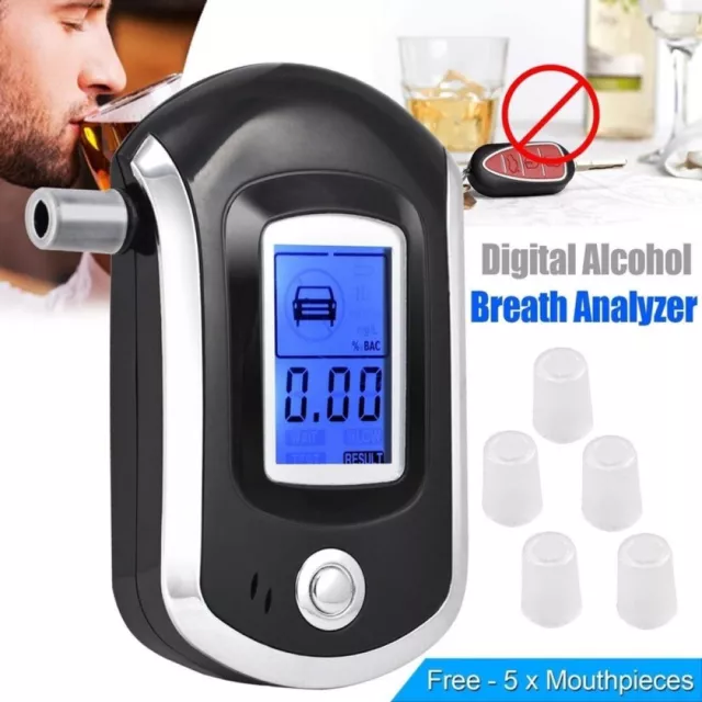 Portable Police Breath Alcohol Analyzer Digital Tester LCD Breathalyzer Detector