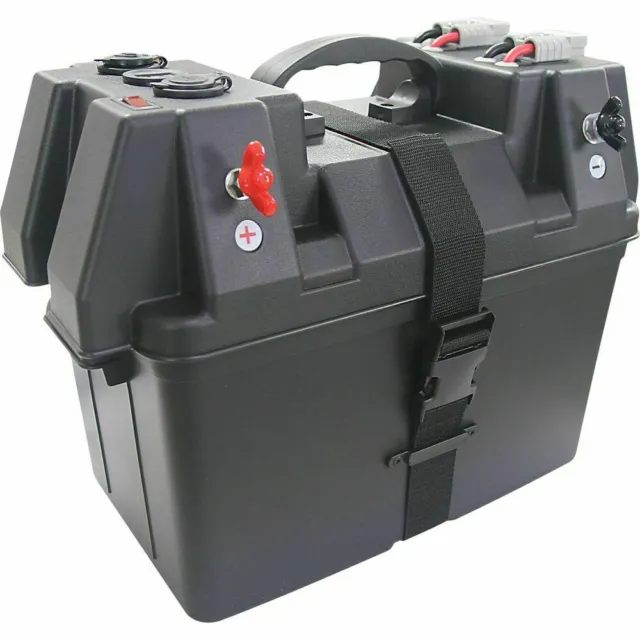 Portable Power Battery Box Deep Cycle AGM Universal Large with USB Cig Socket 2