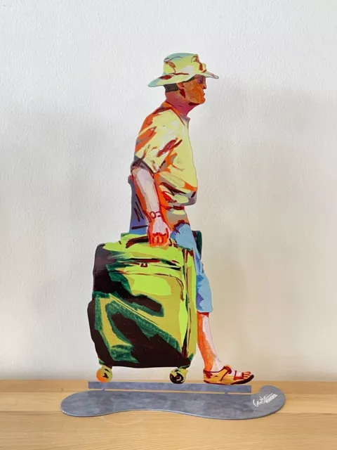 Pop art Metal "Tourist Walker" escultura de DAVID GERSTEIN