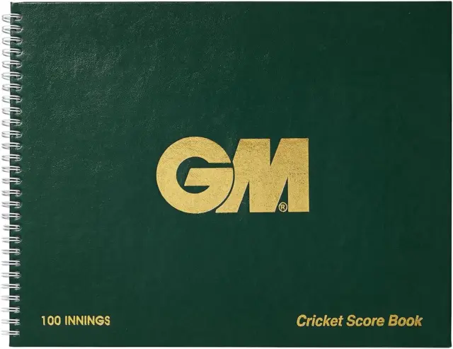 Gunn & Moore GM Cricket Scorebook | Bowling Analysis | Green with Gold GM Logo |