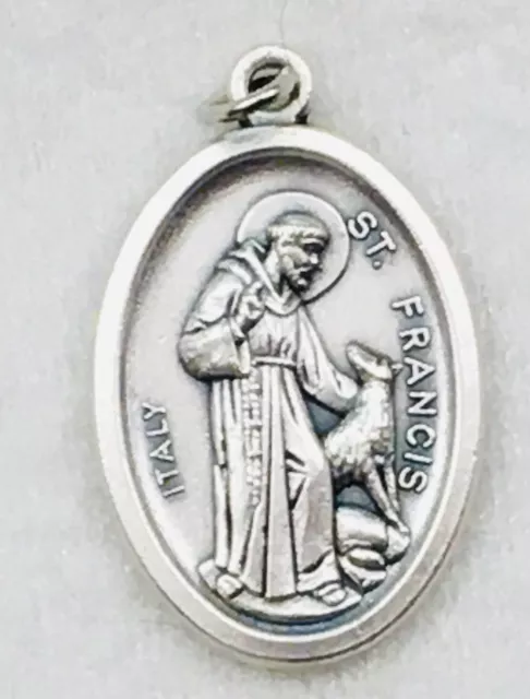 ST FRANCIS of ASSISI and the WOLF Catholic Patron Saint Medal -new