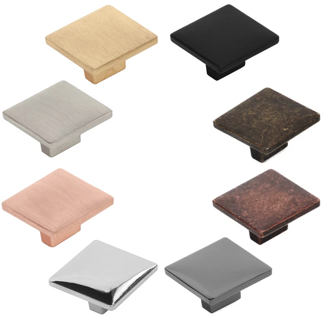 Calla Square Cabinet Knobs Pull Handles For Kitchen Zinc - Decoranddecor