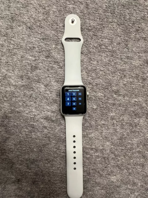Apple watch series 3 with 38mm silver aluminum sales case and fog sport band
