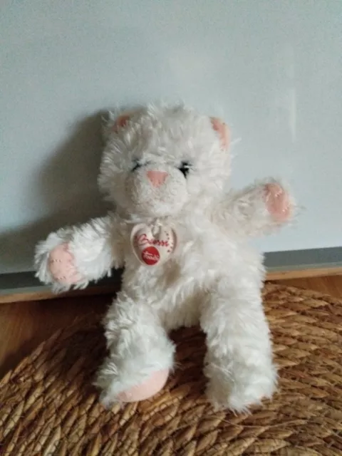 Peluche doudou chat blanc rose Bussi Trudi