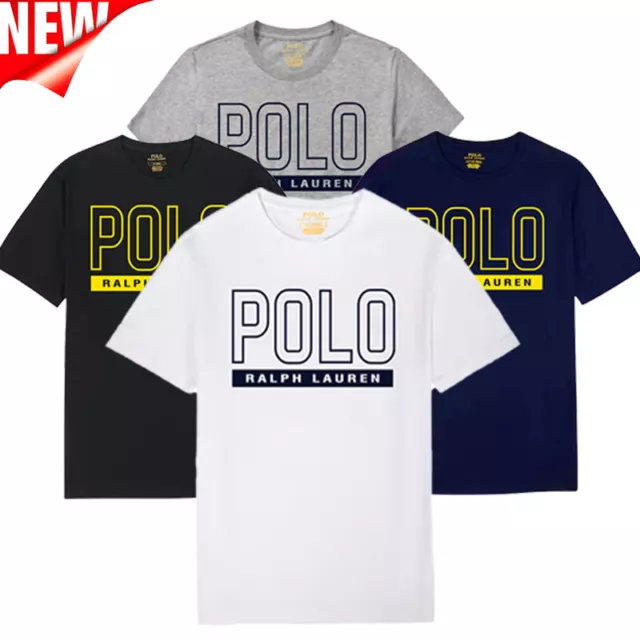 Hommes Polo Ralph-Lauren T-Shirt Col ras du cou Manches Courtes Causal S-2XL*