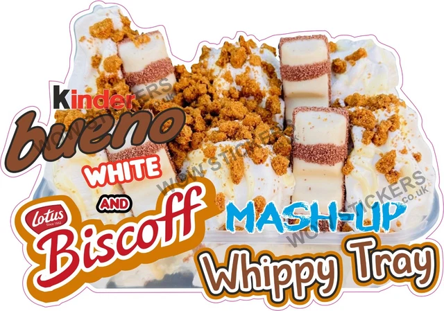 ICE CREAM VAN sticker Kinder Bueno White Biscoff whippy Tray decal ...
