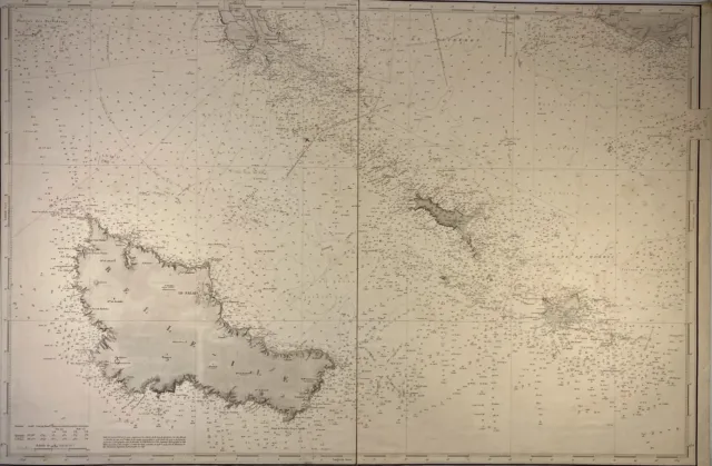 Carte Marine ancienne de Belle-Île et Houat