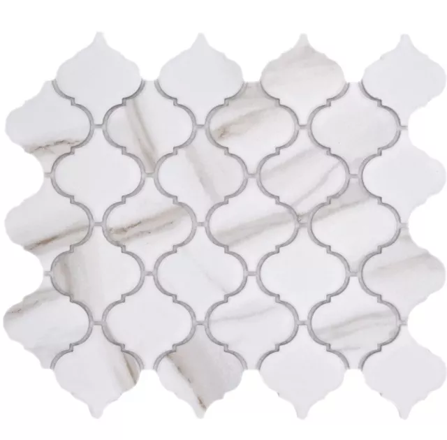 Mosaico de cerámica azulejos florentino Calacatta vintage blanco ducha baño | 10 alfombras