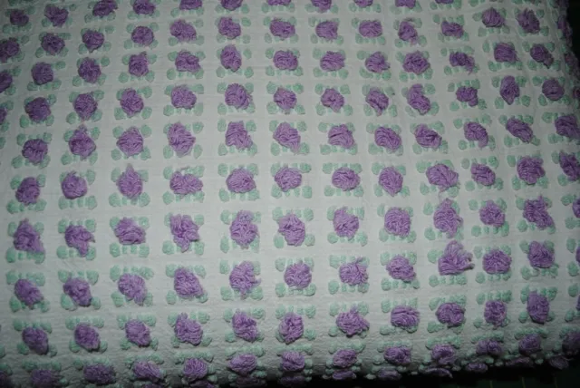 Morgan Jones Chenille Bedspread Rosebuds  95"x108"