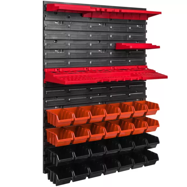 Sistema de almacenamiento estantería de pared 576 x 780 mm soporte de herramientas 28 cajas apilables naranja 2