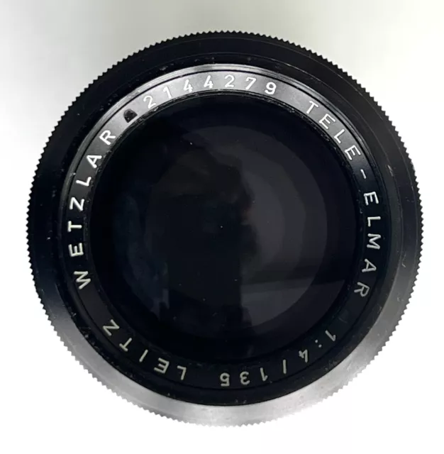 Lente leitz Wetzlar Tele-Elmar F4 135 mm + filtro UV/campana para lente de goma Leitz Canadá 3