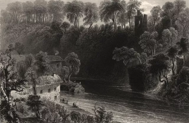 The Banks O'Doon. Scotland. BARTLETT c1840 old antique vintage print picture