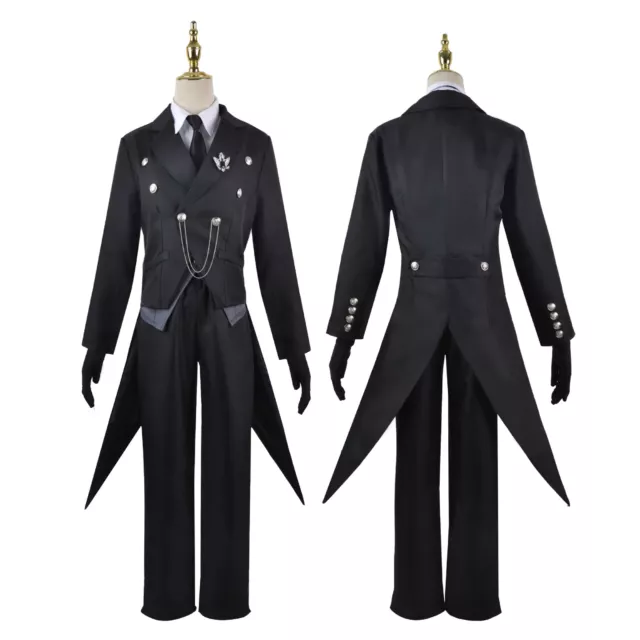 Anime Black Butler Kuroshitsuji Sebastian Michaelis Tuxedo Cosplay Costume Suit 3