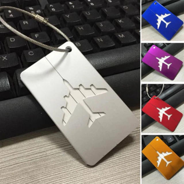 Travel Aluminium Plane Luggage Tags Suitcase Label Name Address ID Baggage Tag