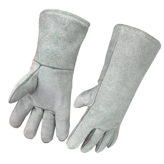 Cow Split Leather Welding Gloves Heat/Fire Resistant,14 Inches Leather