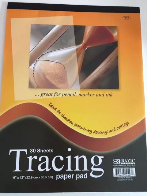 2X Tracing Paper 30 Large Sheets Tracing Paper Sketch Overlay Pad