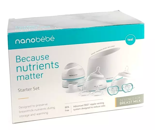 Nanobebe Baby Bottle Complete Starter Set, for Breast Milk and Formula NEW