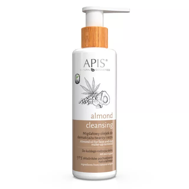 APIS Almond Cleansing - Aceite de almendras para maquillaje de rostro y...