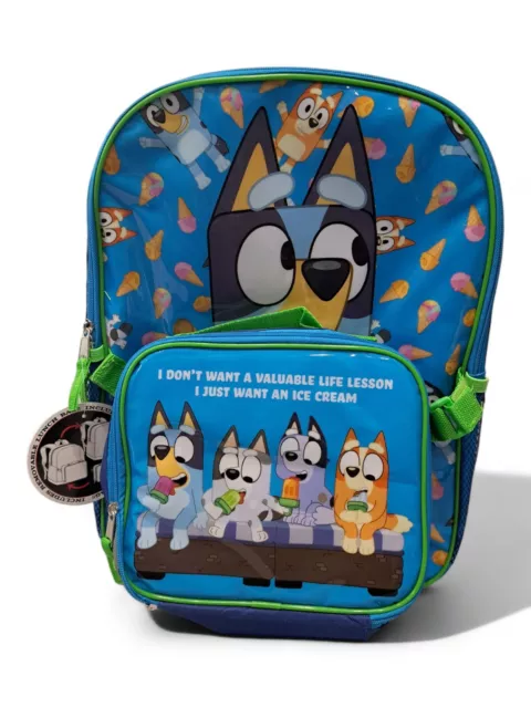 BLUEY 16 Inch Backpack With Removable Matching Lunch Box Set