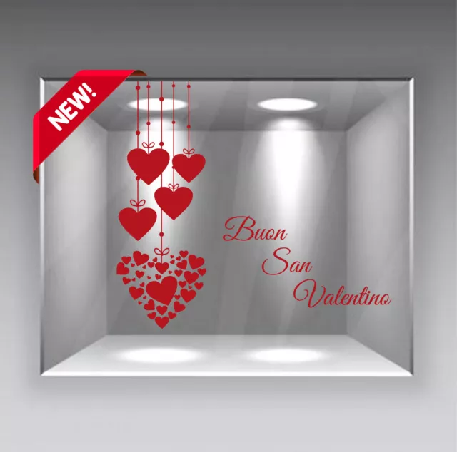 vetrofanie vetrofania vetrine adesivi san valentino festa amore cuori b0020