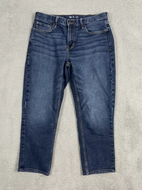 Old Navy Jeans Mens Size 34x30 Loose Straight Leg Blue Denim Causal Dark Wash