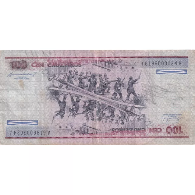 [#393001] Banknote, Brazil, 100 Cruzeiros, UNDATED (1984), KM:198b, VF(30-35) 2