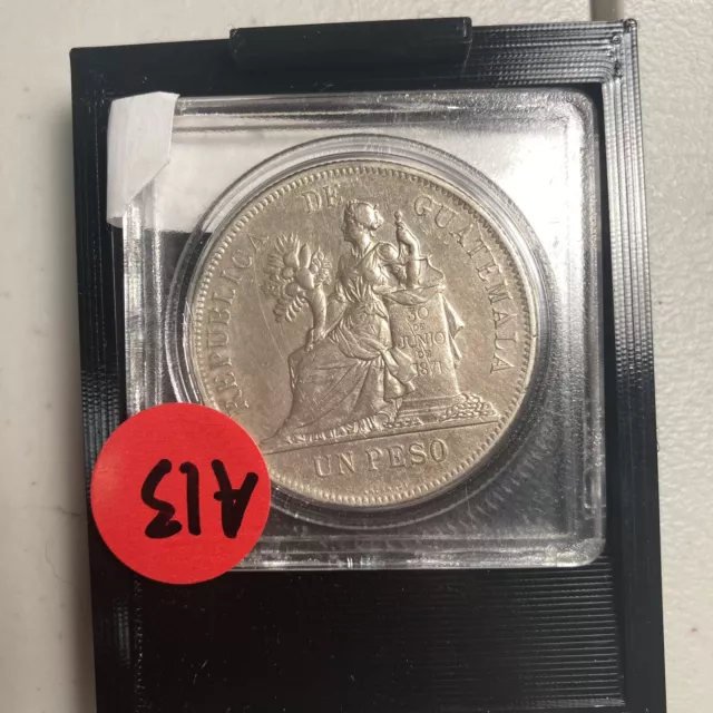 1894 Silver Guatemala 1 Peso
