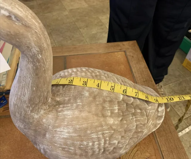 Ceramic Brown & White Goose,  Swan, Duck Figurine  14"Tall 14" L  10" W