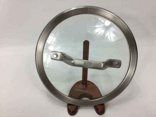 CALPHALON Glass Lid 7 7/8” Pan Replacement Stainless Steel Rimmed 6 1/2” inner